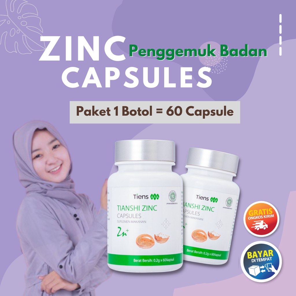 Zinc Capsules Suplemen Penggemuk Badan Terlaris Tiens Obat Menambah Berat Badan Herbal Ampuh Murah