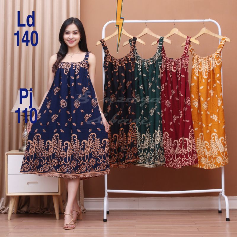 yukensi jumbo Ld 140 XxxxL bahan tebal baju tidur adem Daster Kekinian Busui Murah Tanpa Lengan Tali