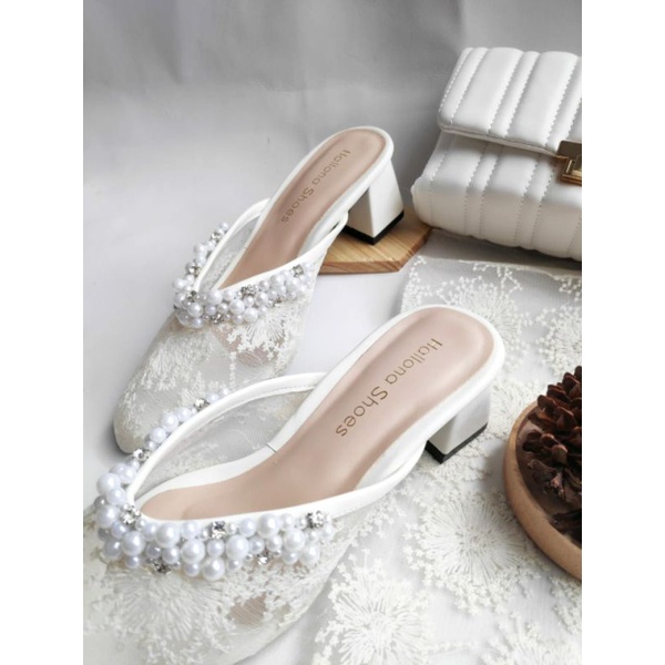 wedding shoes wanita mewah elegant heels 5cm