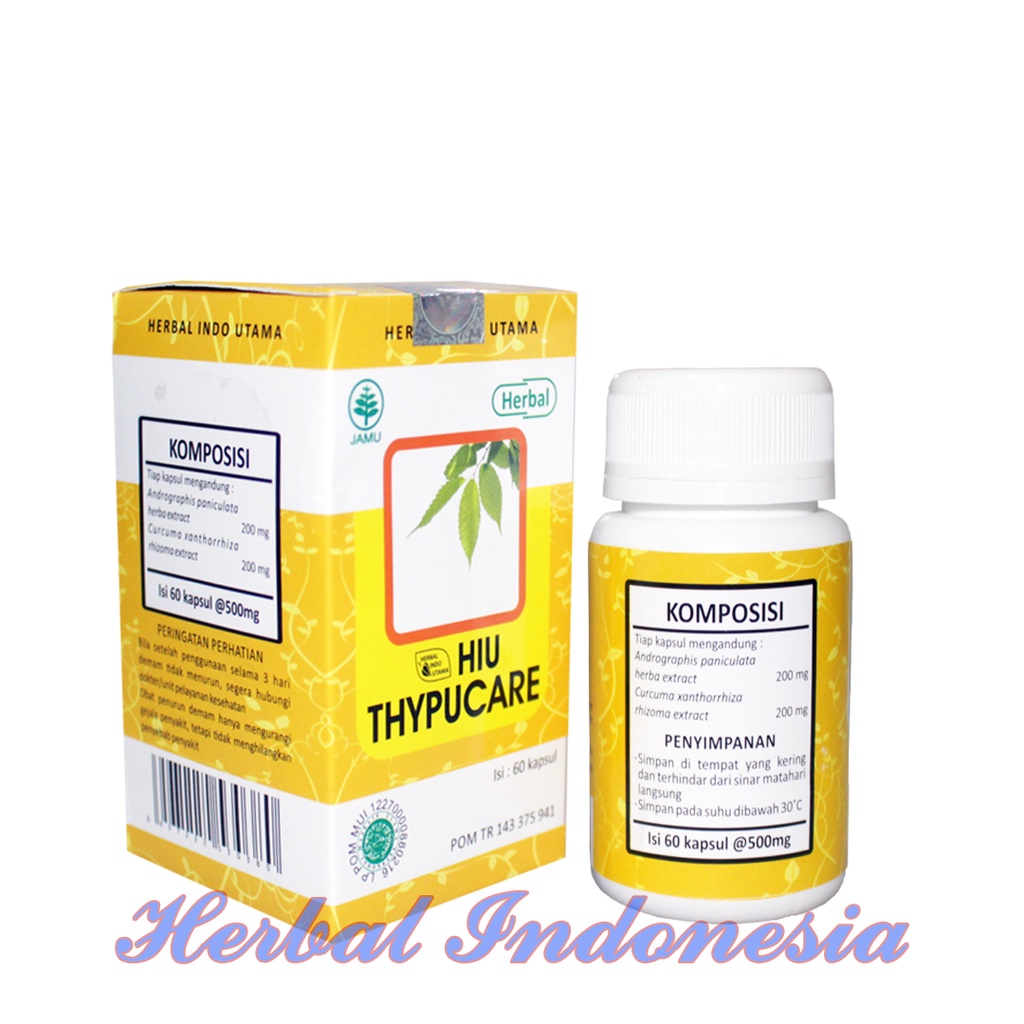 Kapsul THYPUCARE HIU HERBAL Isi 60 ORIGINAL - Obat Thypus,TIipes HIUTHYPUCARE