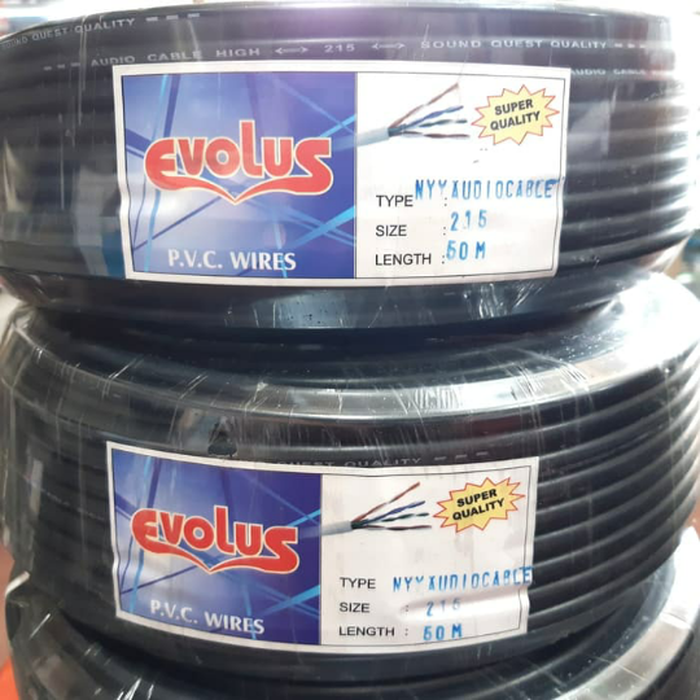 Kabel listrik serabut evolus 2x1,5 rol/kabel per rol bukan eterna Termurah