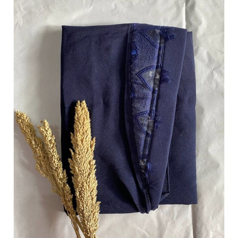Pashmina Instan Tali Pad Maruya Pasmina Renda Realpicture Phasmina Bubblecrep Original PashtanMaruya-Navy