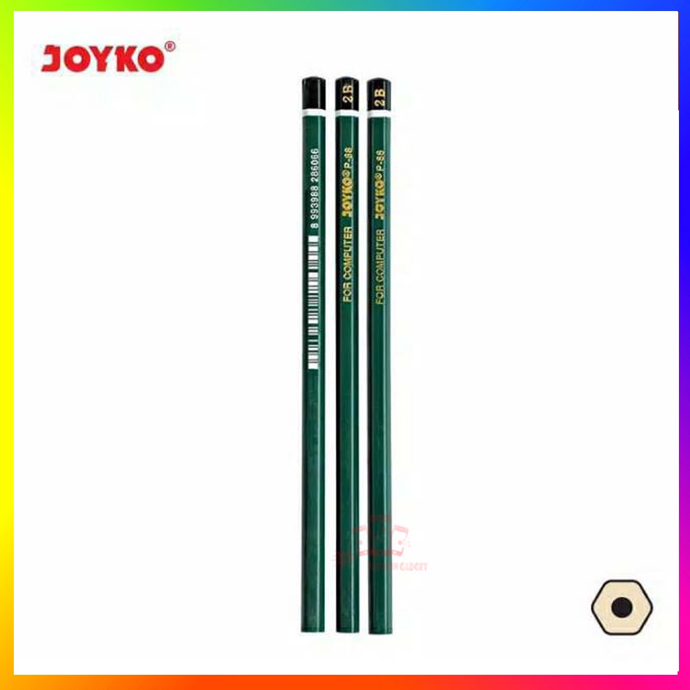 Pensil 2B Joyko P-88 Hijau (12Pcs) / Pensil Komputer / Pensil UN / Pensil Ujian / Pensil Murah