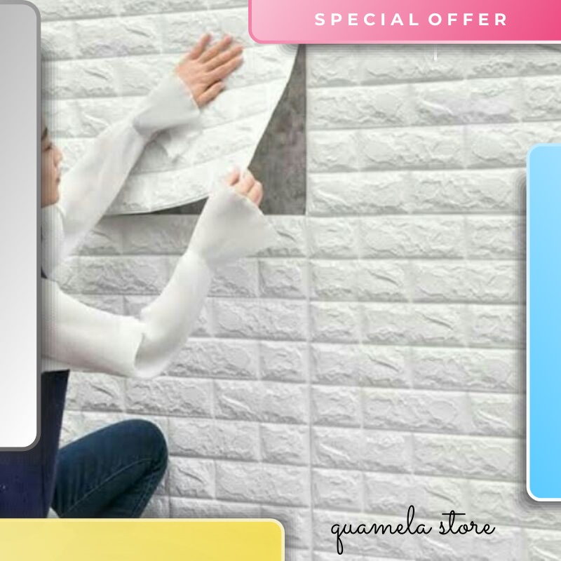 (70x38cm) Wallpaper Dinding Bata Stiker Dinding Bata Sticker Bata 3D Hiasan Dinding Stiker Tembok Bata-1
