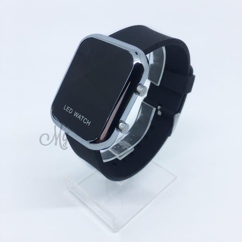 JAM TANGAN WANITA Pria KEKINIAN LED SQUARE WATCH DIGITAL STRAP RUBBER LD16