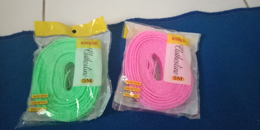 Jhld01 Gantungan Hanger Jemuran Baju Tali Jemuran Baju Pakaian 5 M Meter Praktis