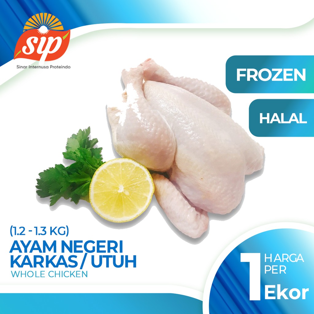 

AYAM KARKAS UTUH FROZEN / WHOLE CHICKEN 1,2-1,3 KG