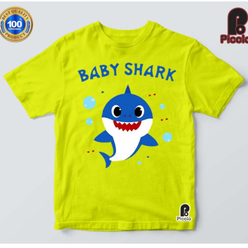 Baju Anak / Kaos Anak / Pakaian Anak / Premium  T-shirt Lengan Pendek Motif Print Kartun Baby Shark