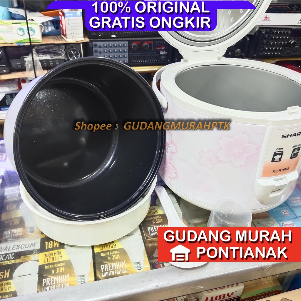 Rice Cooker Sharp KS-R18MS KSR18MS (MOTIF SAKURA) Penanak Nasi Kapasitas 1.8 Liter magicom penghangat dan penanak