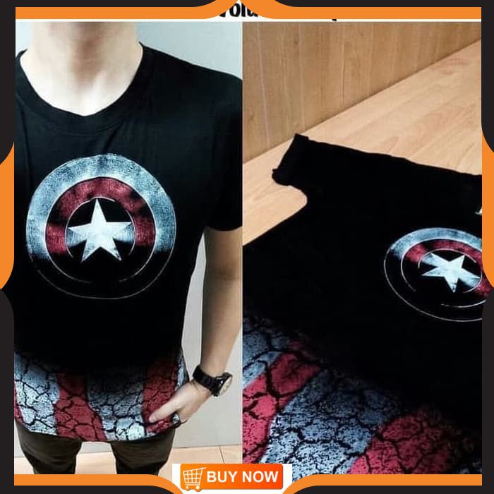 KAOS SUPERHERO KAOS MARVEL KAOS SANTAI BAJU SUPERHERO BAJU MARVEL BAJU KAPTEN AMERIKA BP 336