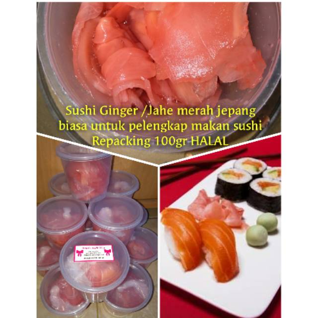 Red ginger 100ml gari jahe merah jepang jahe sushi halal acar jahe manisan buah