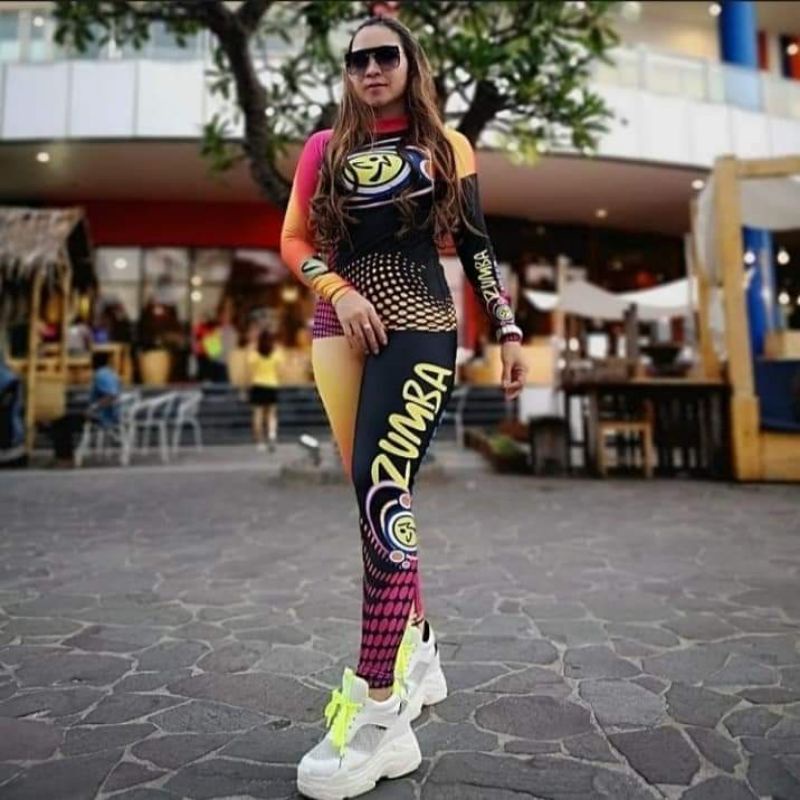 BAJU SPORT SXB GRADIEN LONGSLEEVE AND LEGGING LOGO ZUMBA