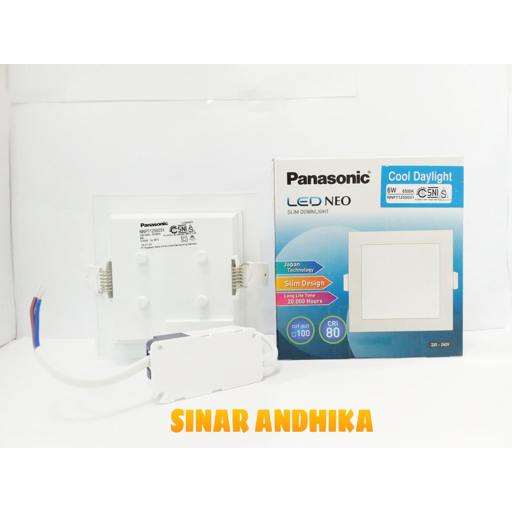 LED SLIM DOWNLIGHT PANEL KOTAK PANASONIC 6 WATT NNP 71255/NNP 71254