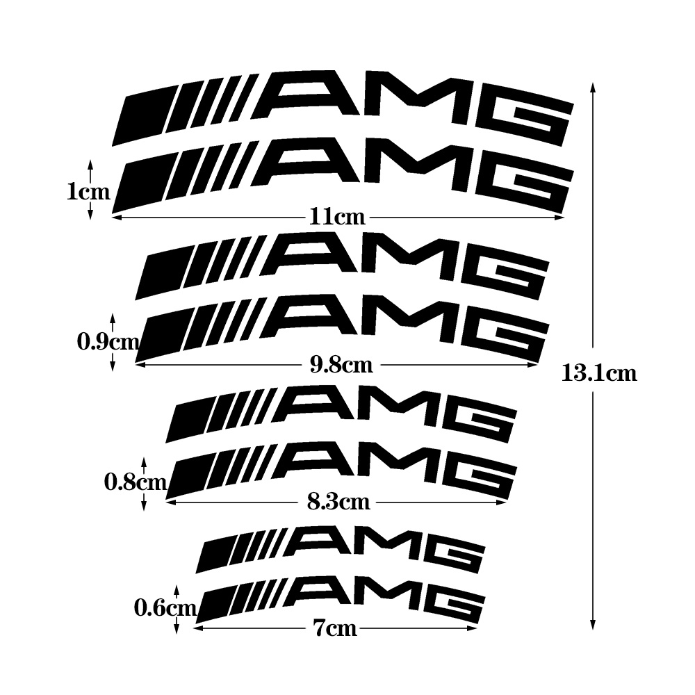 AMG Brake Caliper Sticker Mercedes Benz Reflektif Stiker Stiker Mobil Tahan Air