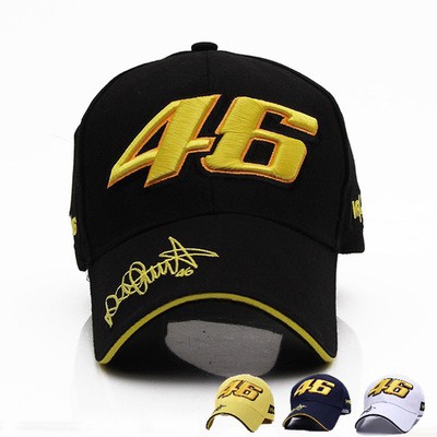 Rossi Topi baseball Motif Bordir Tanda Tangan VR46 Untuk Pria Dan Wanita