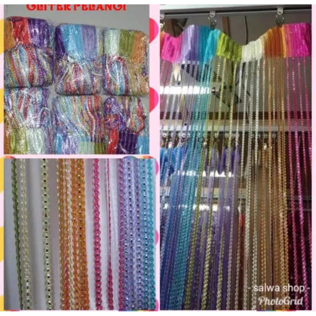 Tirai Glitter pelangi