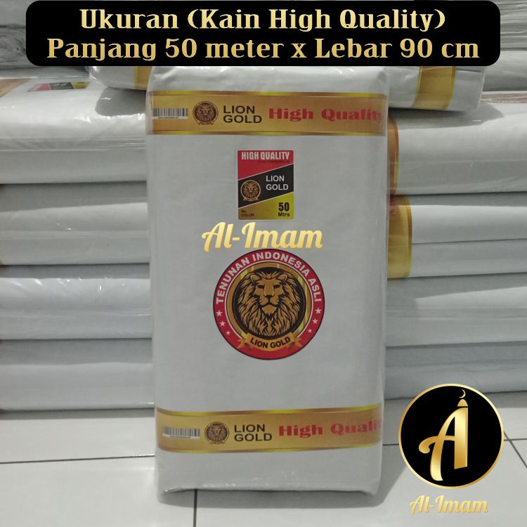 Kain Kafan Mori 1 Roll Panjang 50 Meter x Lebar 90cm Cap Lion Gold