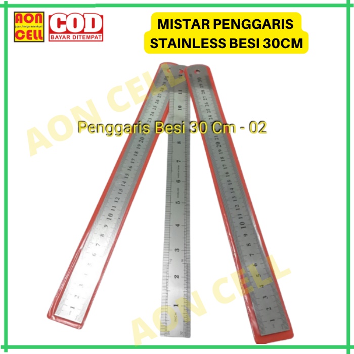 

penggaris besi mistar stainless 30cm 30 cm garisan stainless