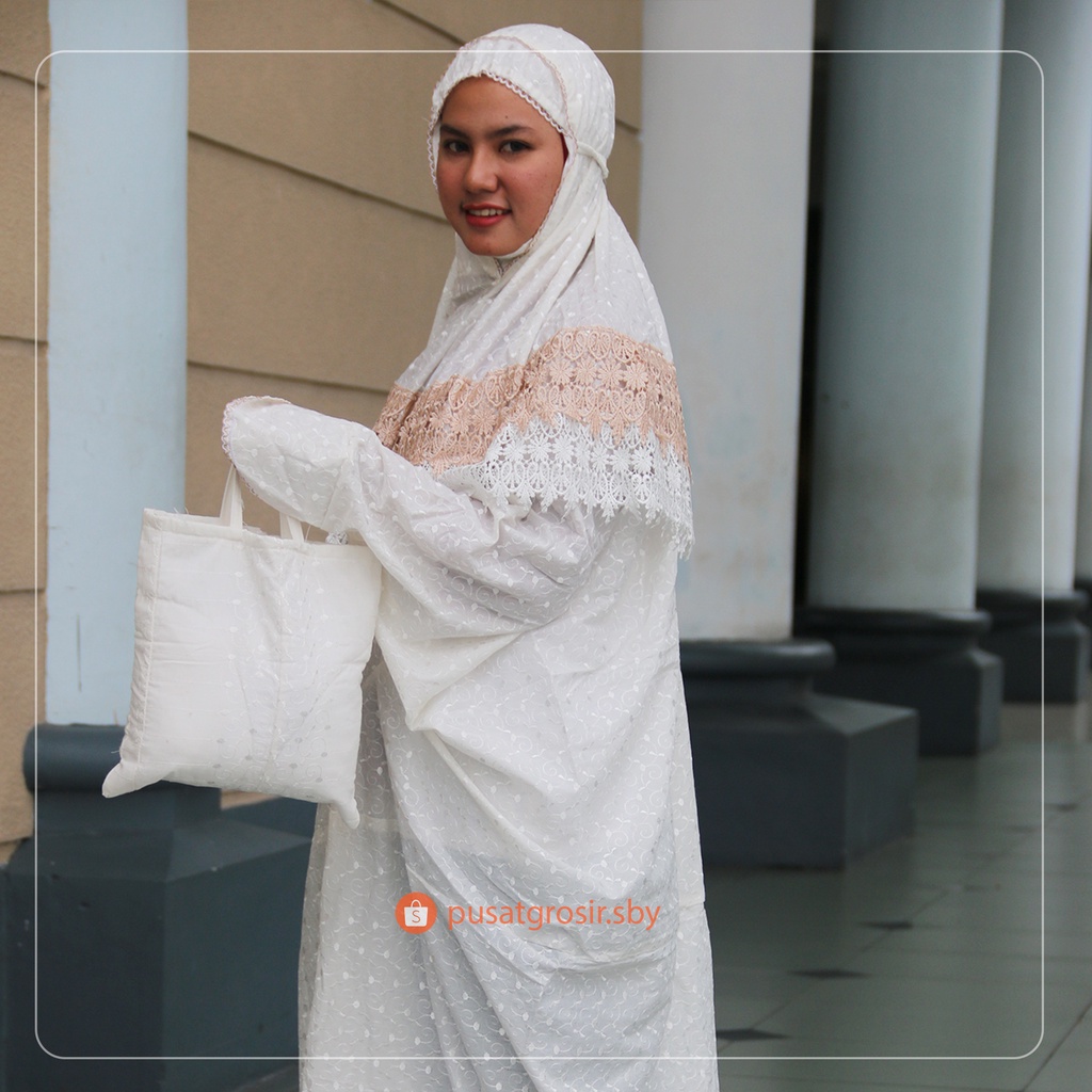 mukena dewasa mukena setelan katun jepang bordir mukena lajuran mukena terusan katun mukena setelan 