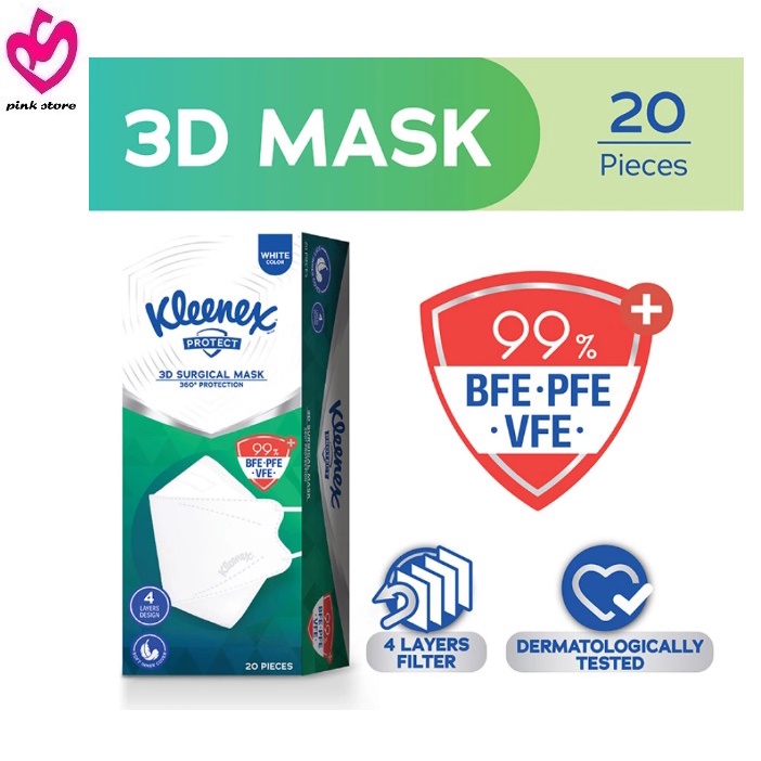 KLEENEX Protect Mask 3D Premium Masker Korea Original 1 Box isi 20