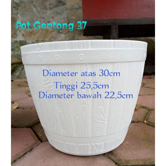 POT BUNGA GENTONG KAYU 37/POT TANAMAN MOTIF GENTONG KAYU 37