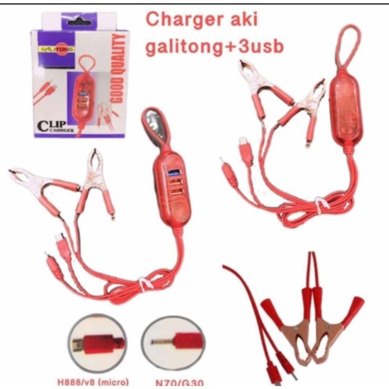charger hp dari Batre Aki sepeda motor