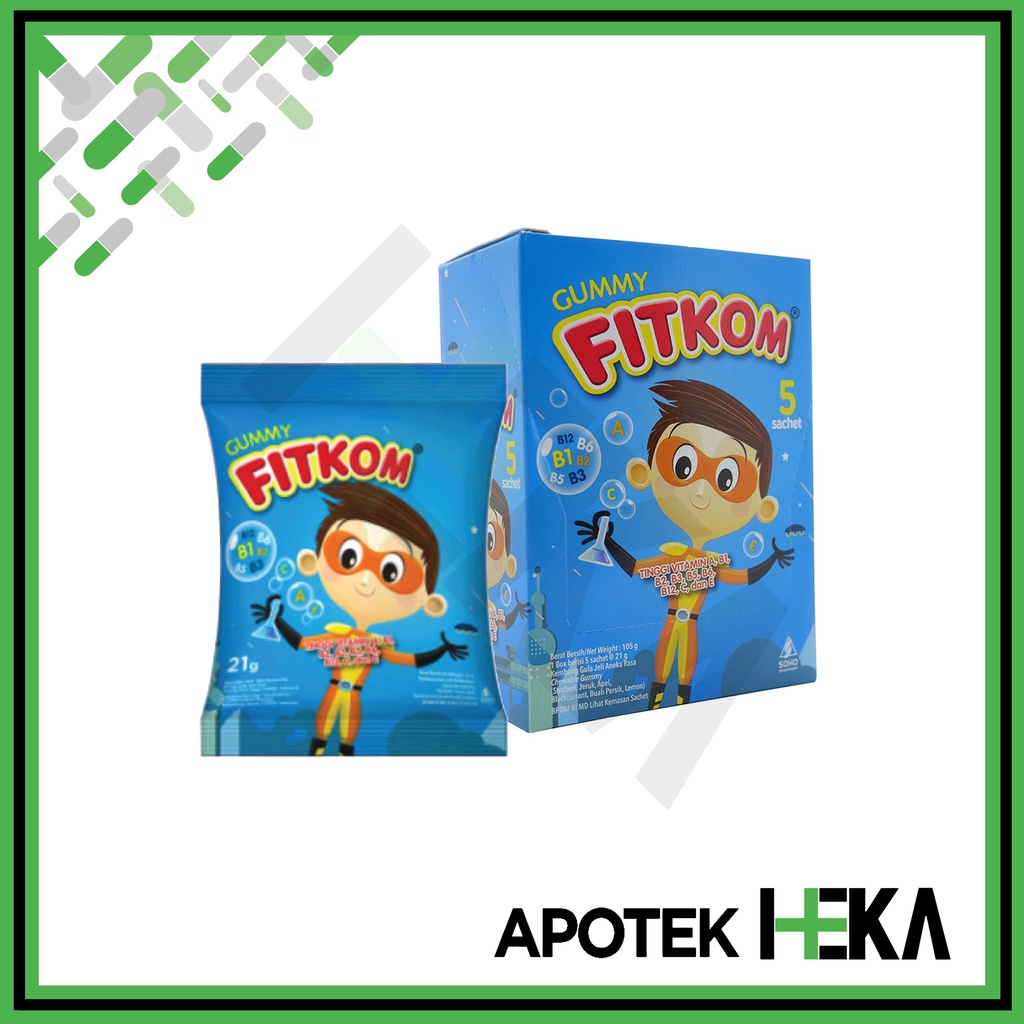 Fitkom Gummy Multivitamin Box Isi 5x Sachet 24 gr Biru (SEMARANG)