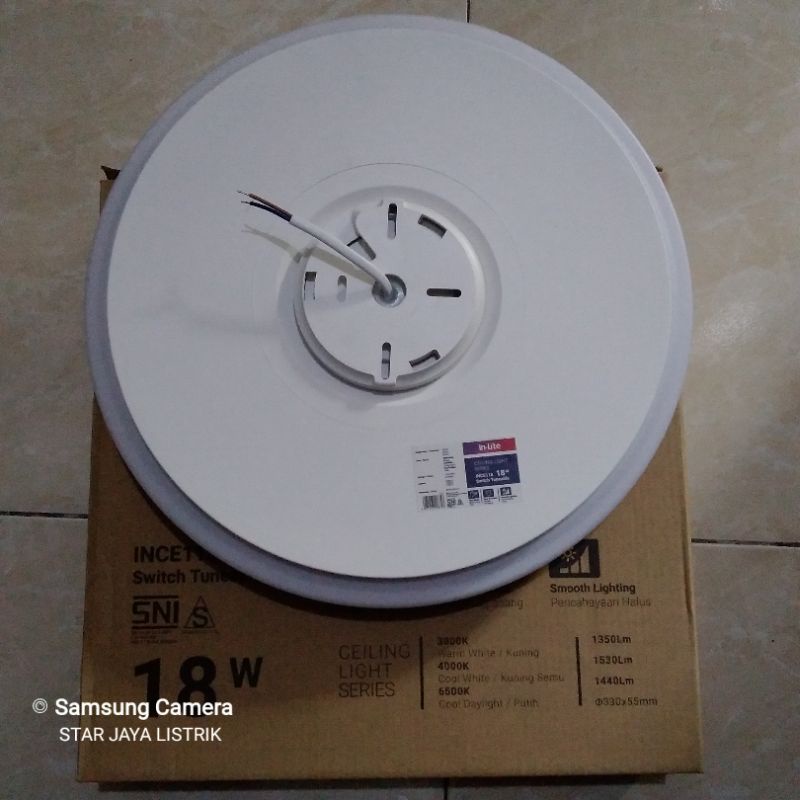 In Lite Ceiling Lamp/Lampu Plafon Tempel 3 Warna INCE118 Switch Tuneable 18w&amp;24w