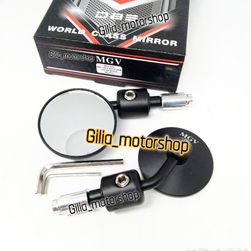 Spion Jalu Bulat Oberon Mirror Putih MGV Original Import Aluminium Alloy Universal Motor