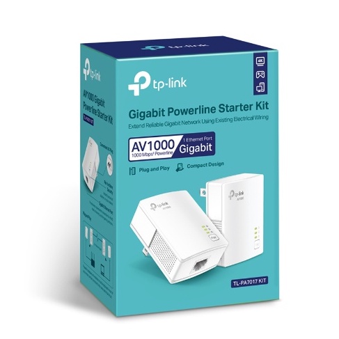 TP-Link Powerline Adapter TL-PA7017 KIT AV1000 Gigabit Powerline