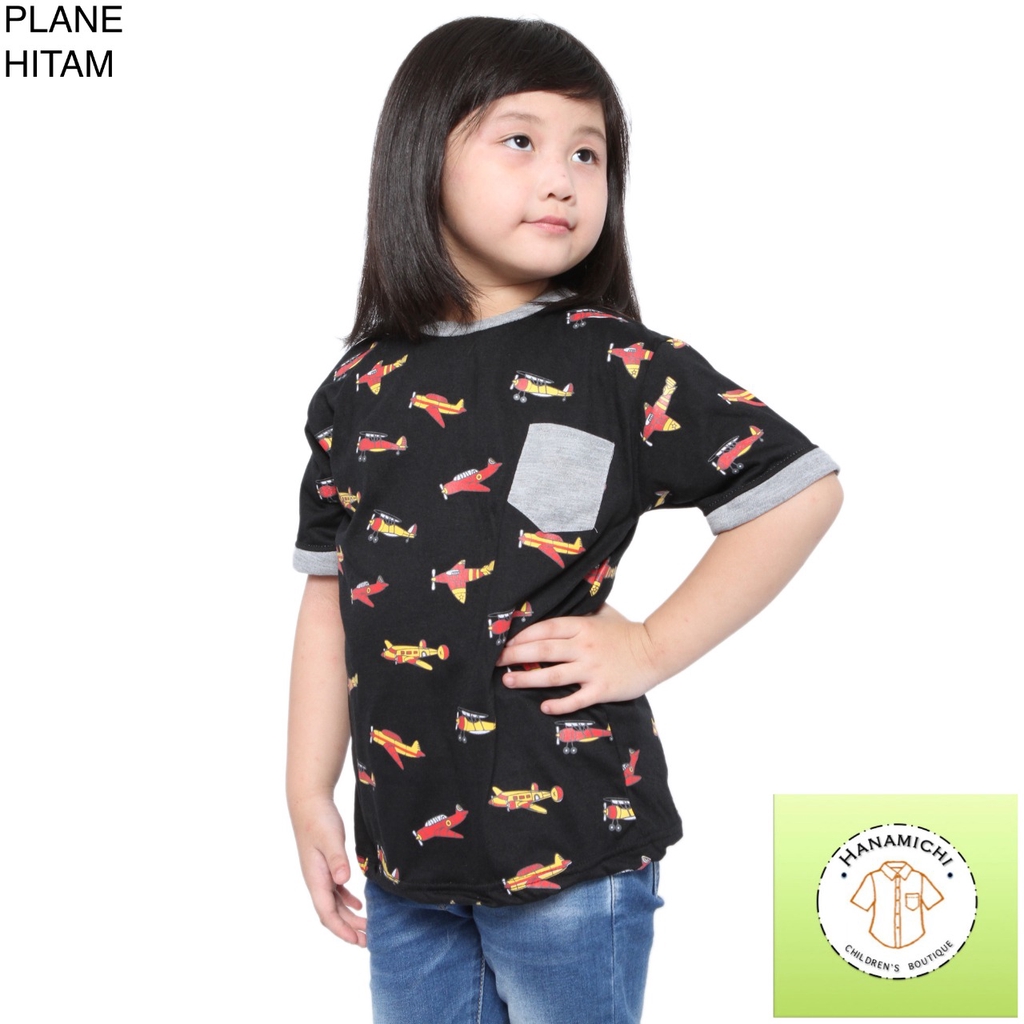 Hanamichi PLANE Kaos Anak Sablon Lengan Pendek