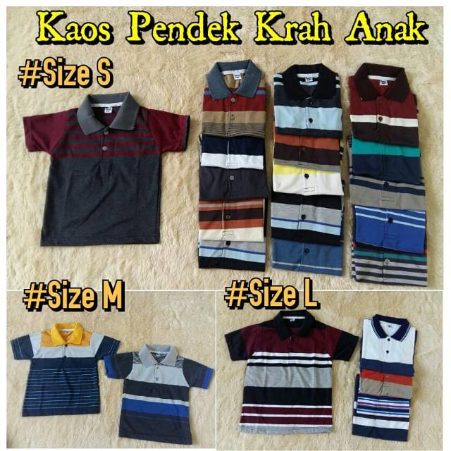 Kaos Anak Laki Laki Kerah Lengan Pendek Motif Salur Murah Berkualitas