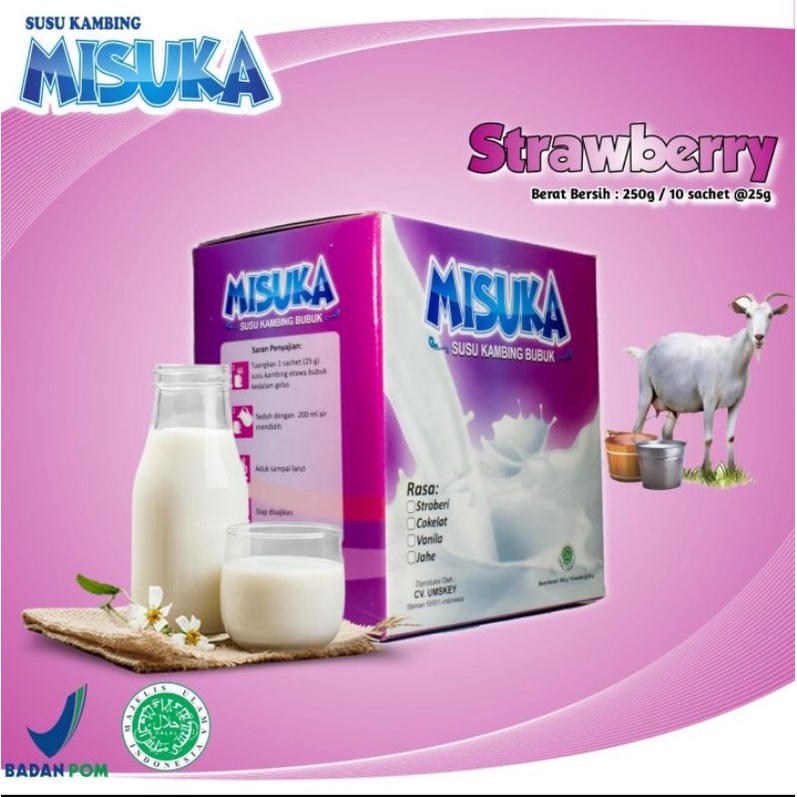 

Susu Kambing Bubuk Misuka Strawberry 250 g