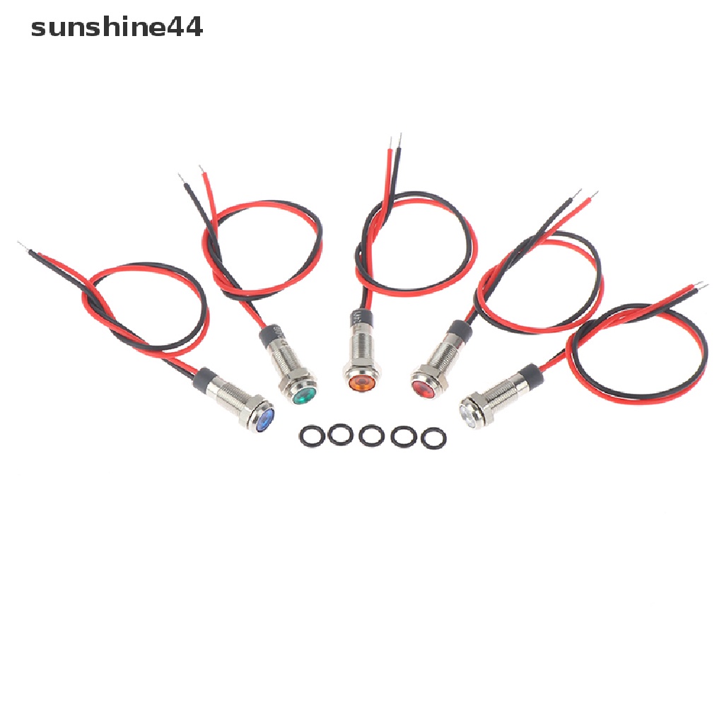 Sunshine P67 Lampu Indikator Peringatan led 6mm 3v 5v 6v 12v 24v 220v Bahan metal Anti Air