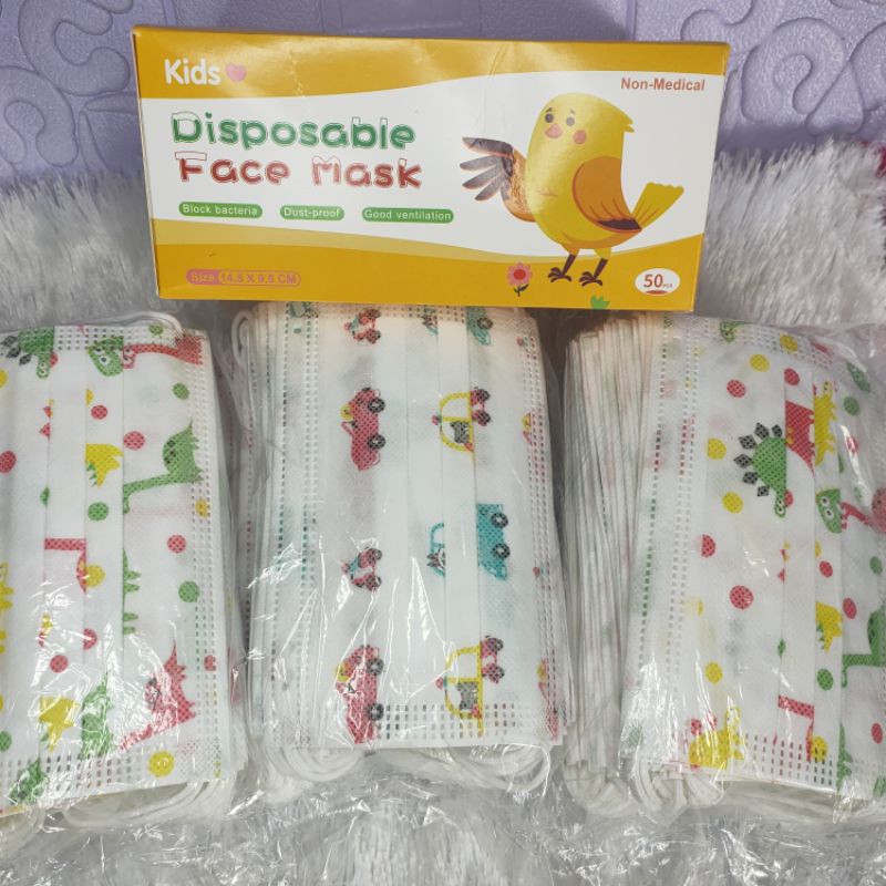 [ bisa COD] ~ MASKER ANAK 3 PLY 10 PC/ pack motif kartun masker telinga anak