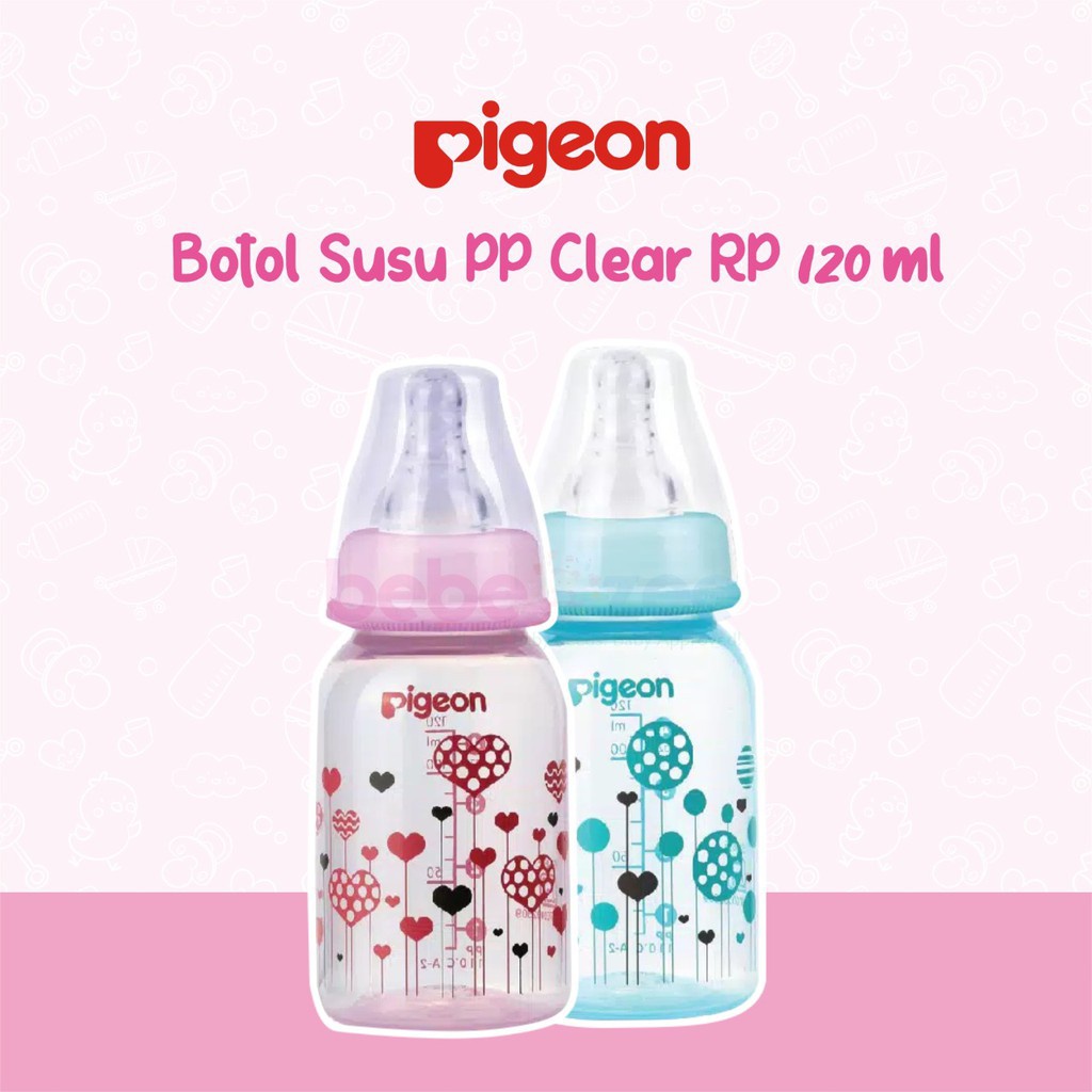 PIGEON BOTOL PP CLEAR 120ML W/S TYPE NIPPLE / BOTOL SUSU