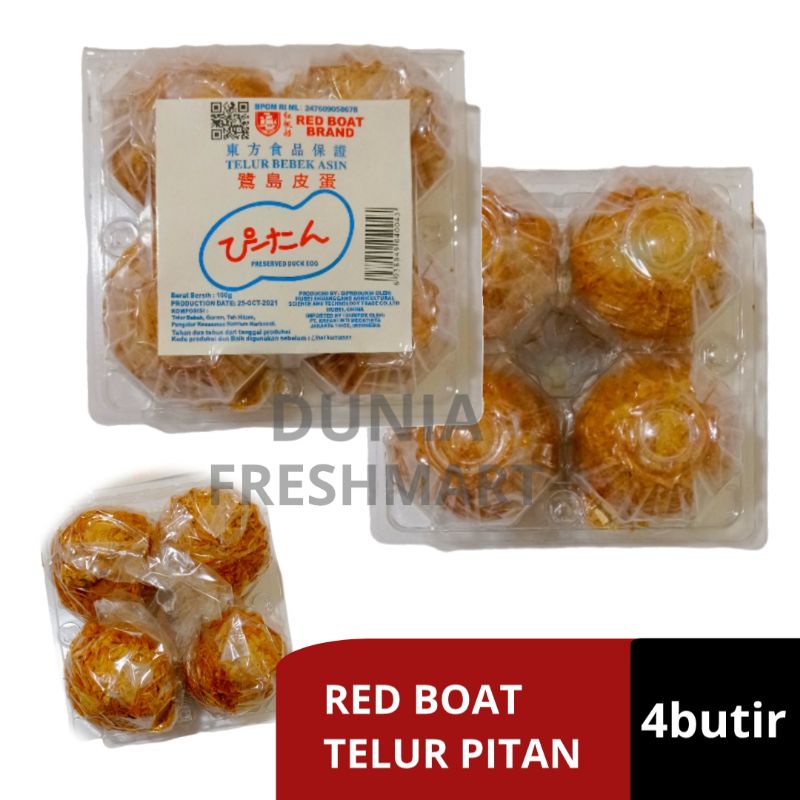 

Red Boat Brand Telur Pitan Century Phitan Pidan isi 4 butir telur phidan telur seribu tahun telur bebek asin