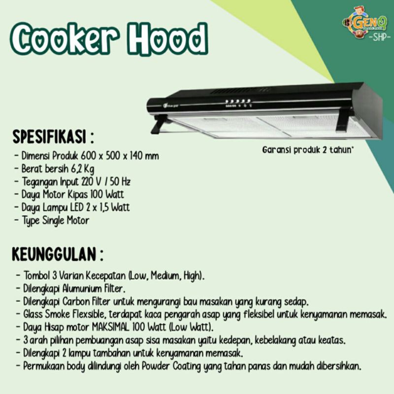 Cooker Hood Tiga Raksa original
