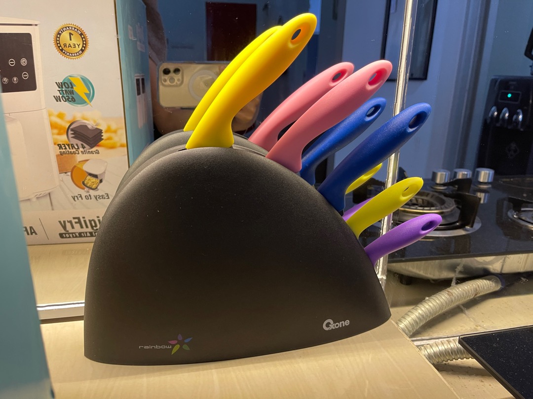 Oxone Ox-606. Pisau Set Rainbow Knife Set. Bahan Stainless Steel. Isi 6 Pcs