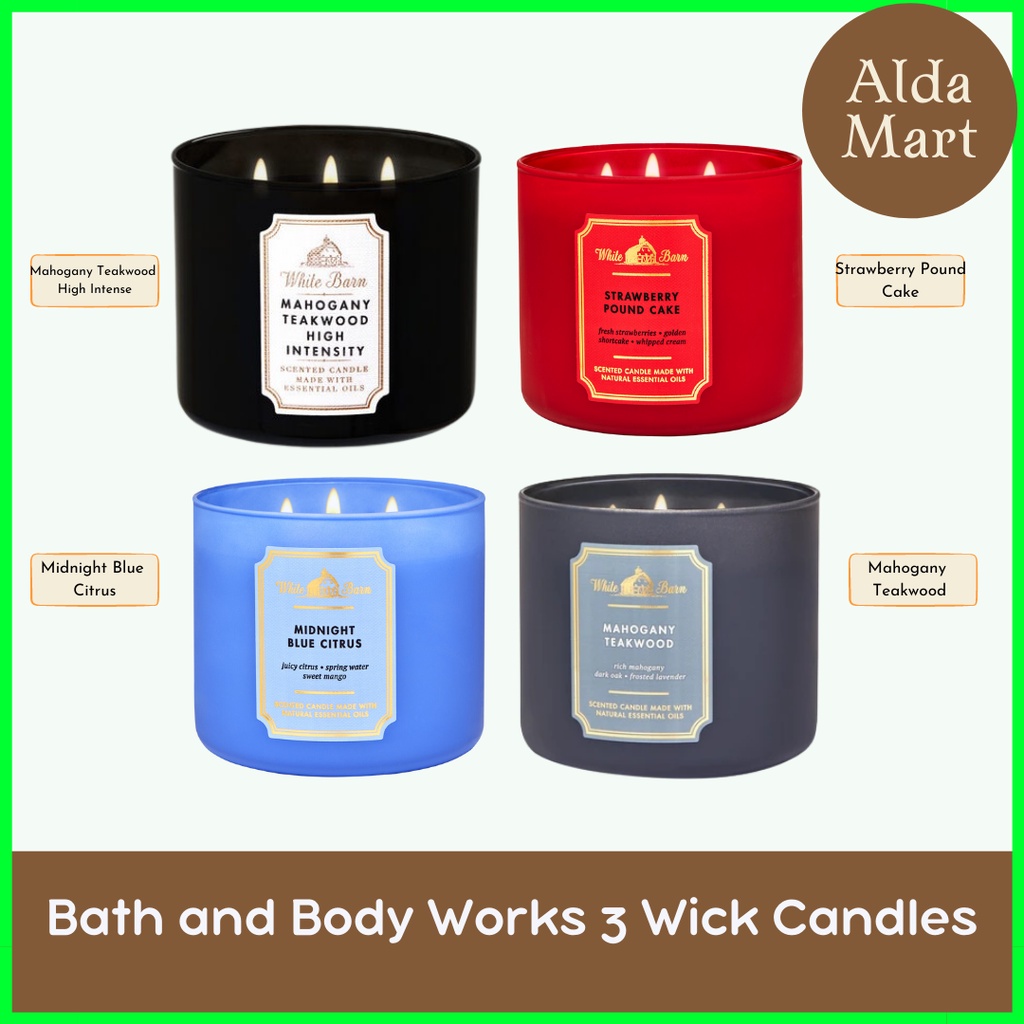 ✿ALDA MART✿ Bath And Body Works BBW Candle 3-Wick Candle Lilin Aromatherapy Aromaterapi