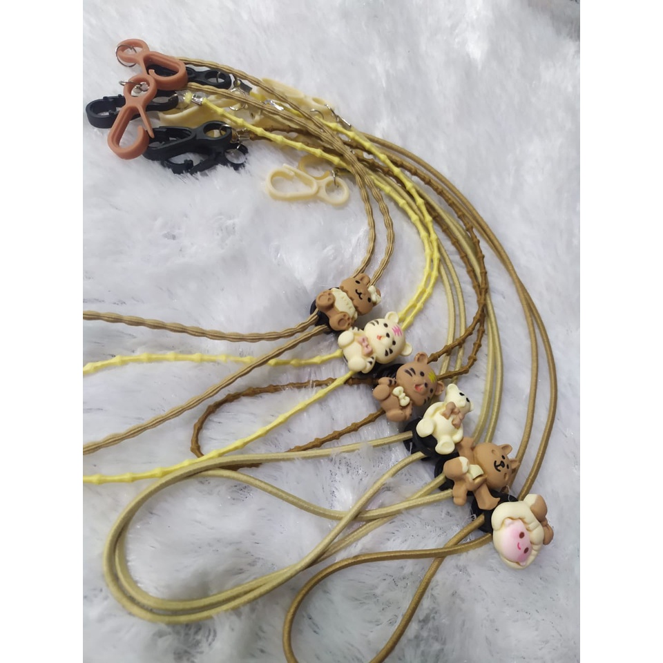 Strap Gantungan KONEKTOR STOPPER Tali Leher Pengait Masker Model Mutiara Pearl Kristal