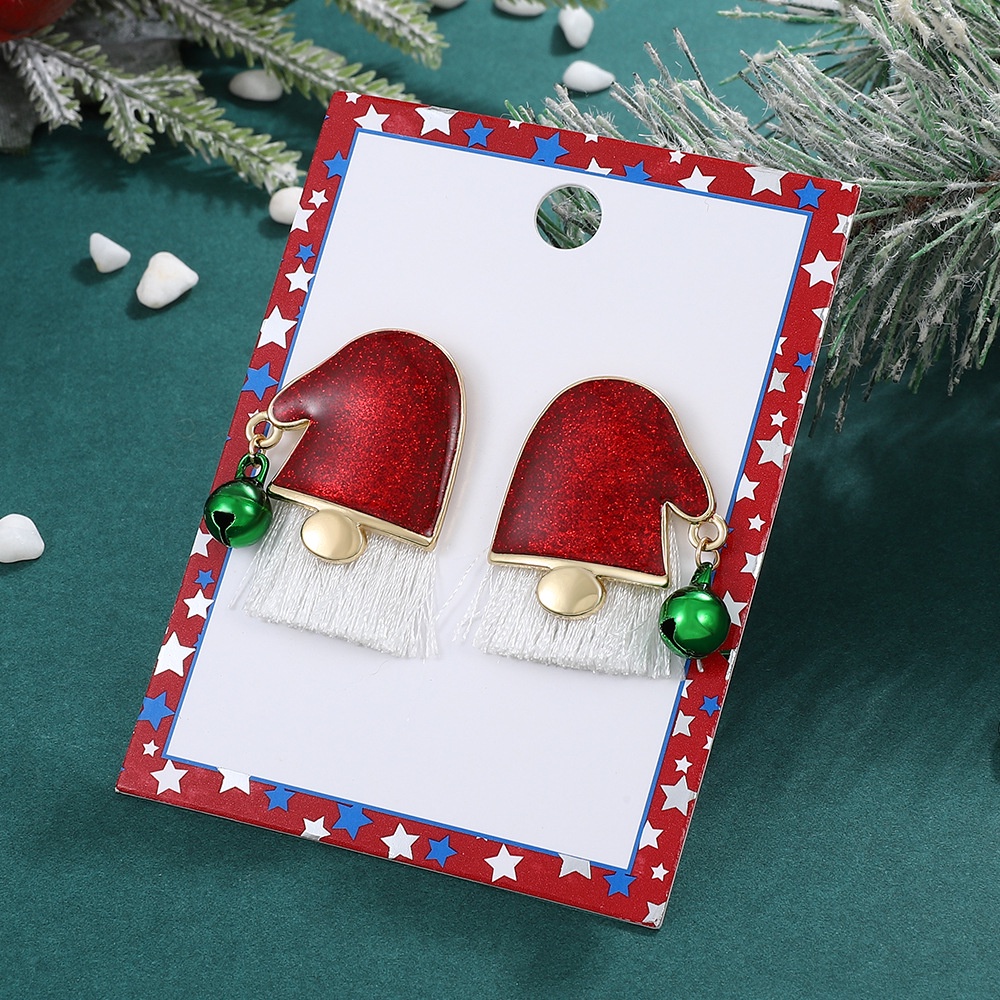 Mhang Anting Tusuk Gantung Bentuk Kaos Kaki Natal Warna-Warni Untuk Wanita