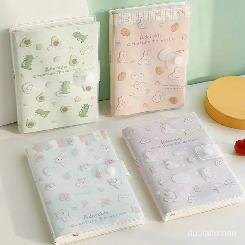 

AGOEE-A5 Clear Soft PVC Protector Journal Notebook Cute Colorful Cartoon Illustration Transparent Waterpro