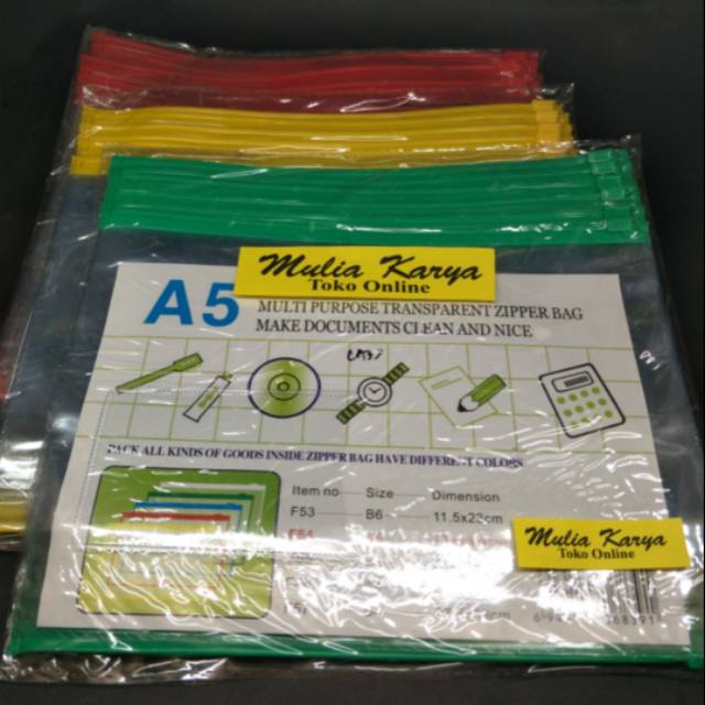 

Map Zipper Transparan A5