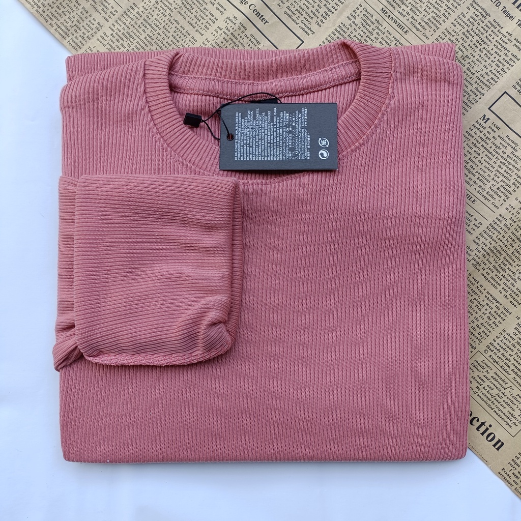 PART II Kaos Rib Premium / Kaos Grosir / Kaos Rib Premium Tebal / Kaos Lengan Panjang Termurah-Coral