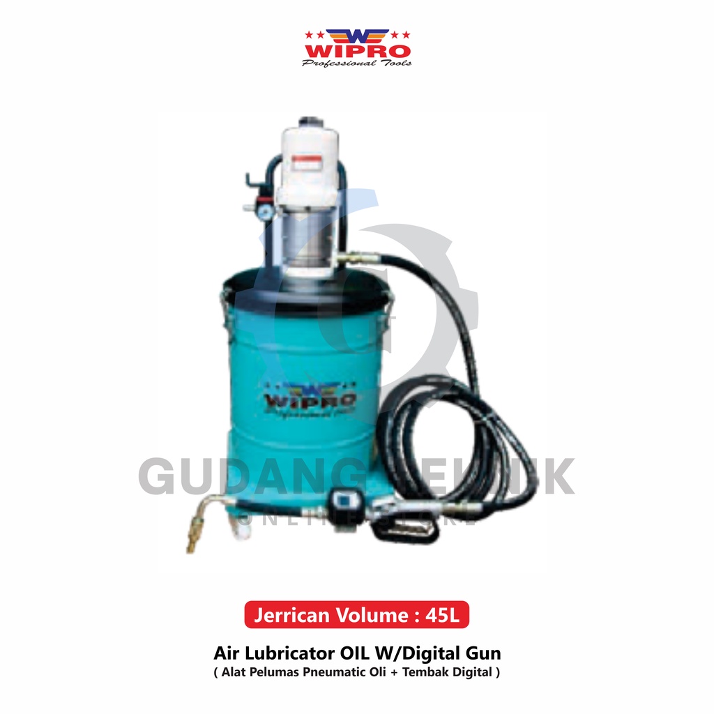 Pompa Manual Air Lubricator Grease 45 L Digital Gun WIPRO LB-85 / Alat Pompa Gemuk Tenaga Angin Kompressor WIPRO LB85 - Pelumas Pneumatic Grease Digital Gun WIPRO LB 85