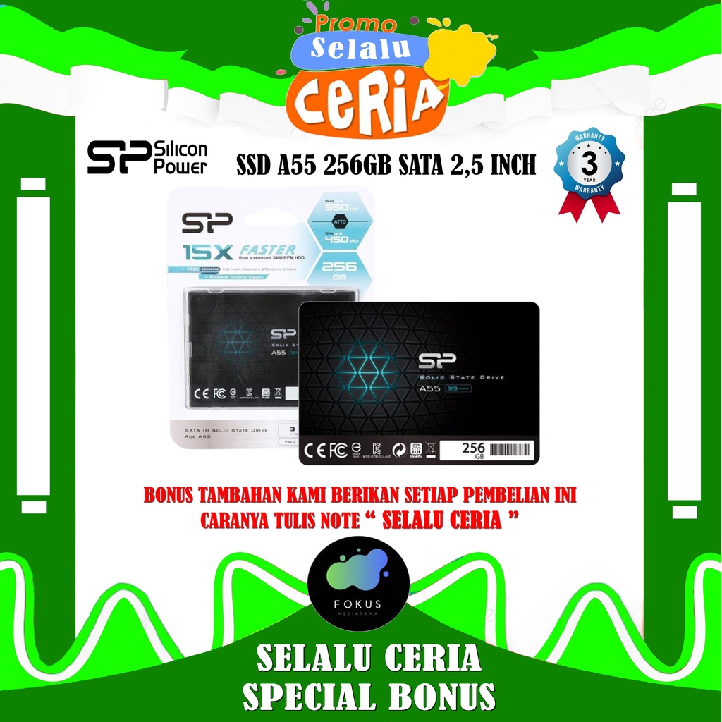SSD Silicon Power ACE A55 256GB SATA III 2.5&quot; TLC 3D NAND flash