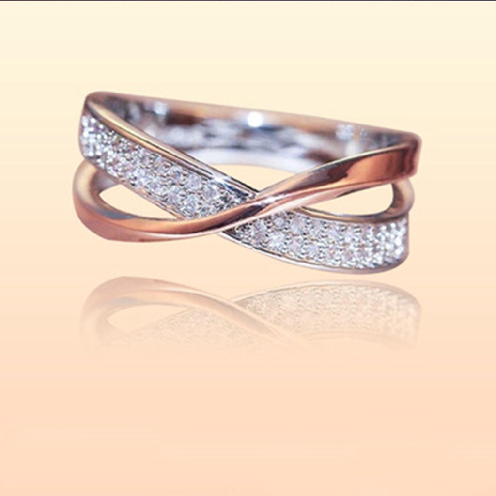 Cincin Bentuk X Dua Warna Untuk Wanita