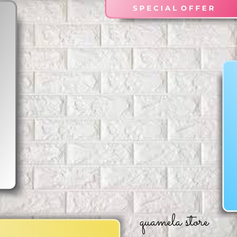 (70x38cm) Wallpaper Dinding Bata Stiker Dinding Bata Sticker Bata 3D Hiasan Dinding Stiker Tembok Bata-Putih