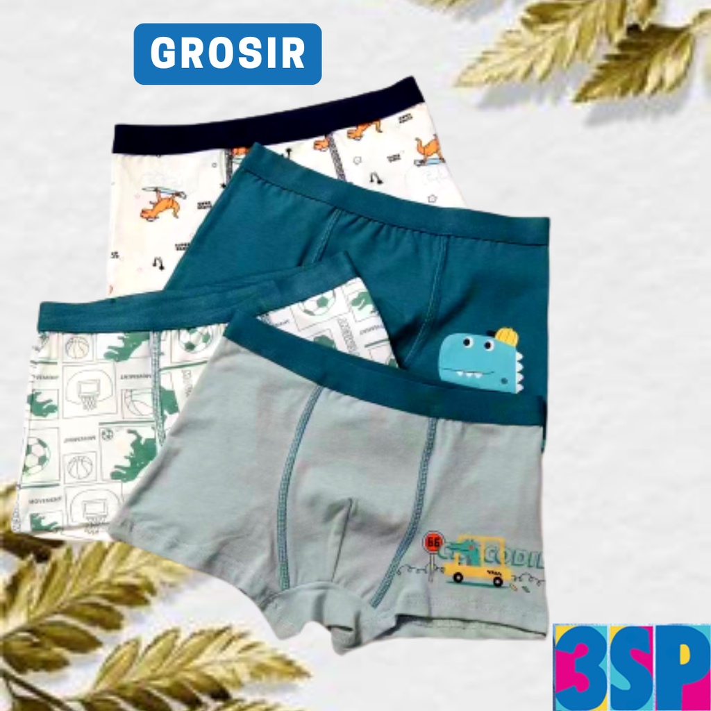 3SP | UWR44 Boxer Katun Cowok Celana Dalam Anak Cowok Boys Underwear